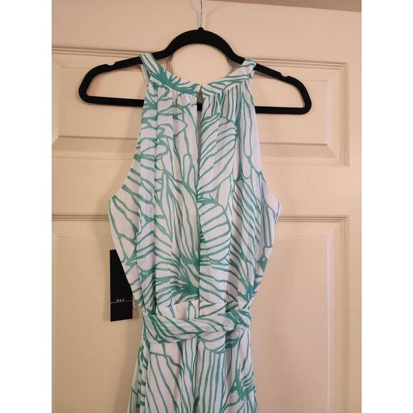 R&K NWT  halter maxi dress size 12 green and white - Picture 5 of 8